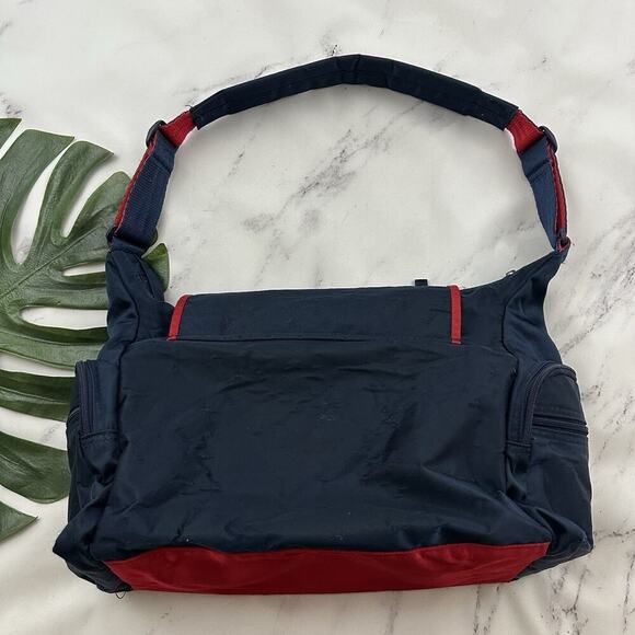 Tommy Hilfiger Vintage Y2k Shoulder Messenger Bag Navy Blue Red Buckles - Picture 5 of 9